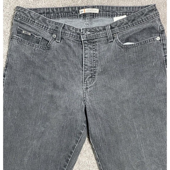 Lee Mid Rise Bootcut Lower On The Waist Denim Jeans Women's 14 Black Embellished - Picture 2 of 7